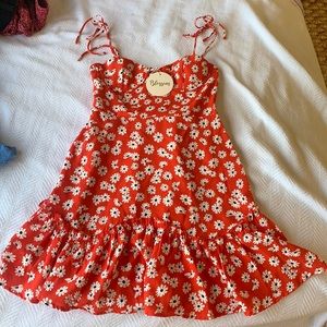 Beautiful Red Summer Flowy Mini Dress